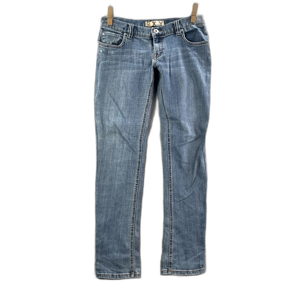 Roxy Denim Jeans Womens 7 Blue Cotton Stretch 5 Pocket Academia Preppy Grunge
